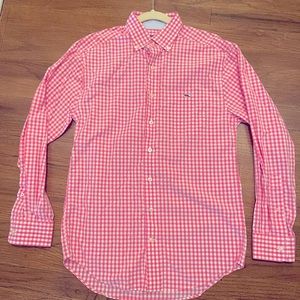 Vineyard Vines Classic Fit Tucker Shirt-  Pink and white checked button down